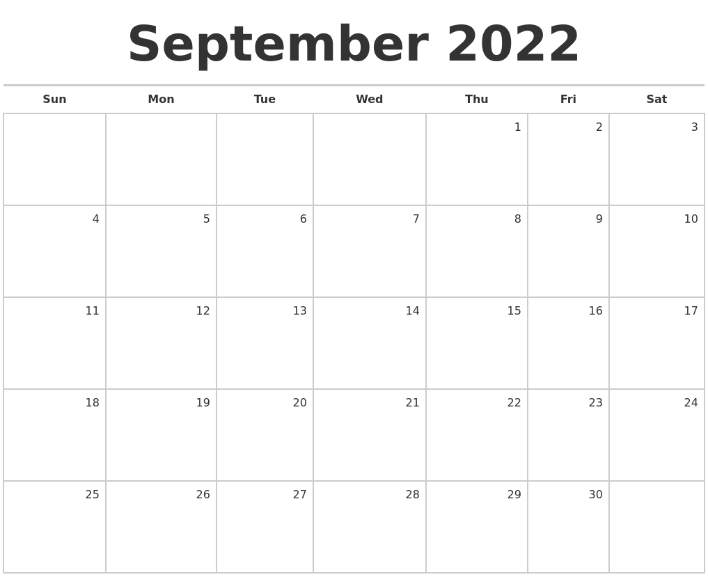 October 2022 Calendars To Print  Blank October 2022 Calendar Printable