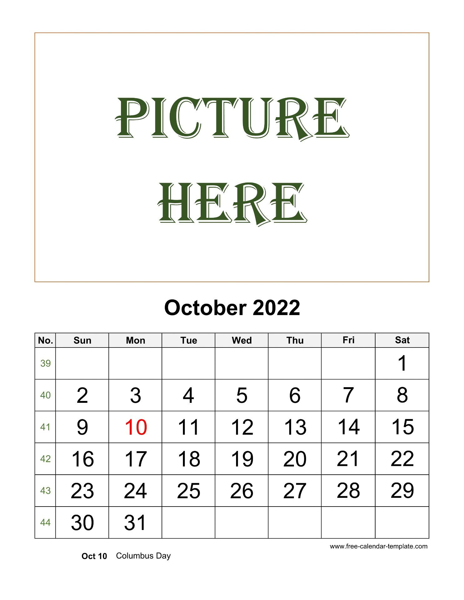October 2022 Free Calendar Tempplate | Free-Calendar  October 2022 Calendar Printable