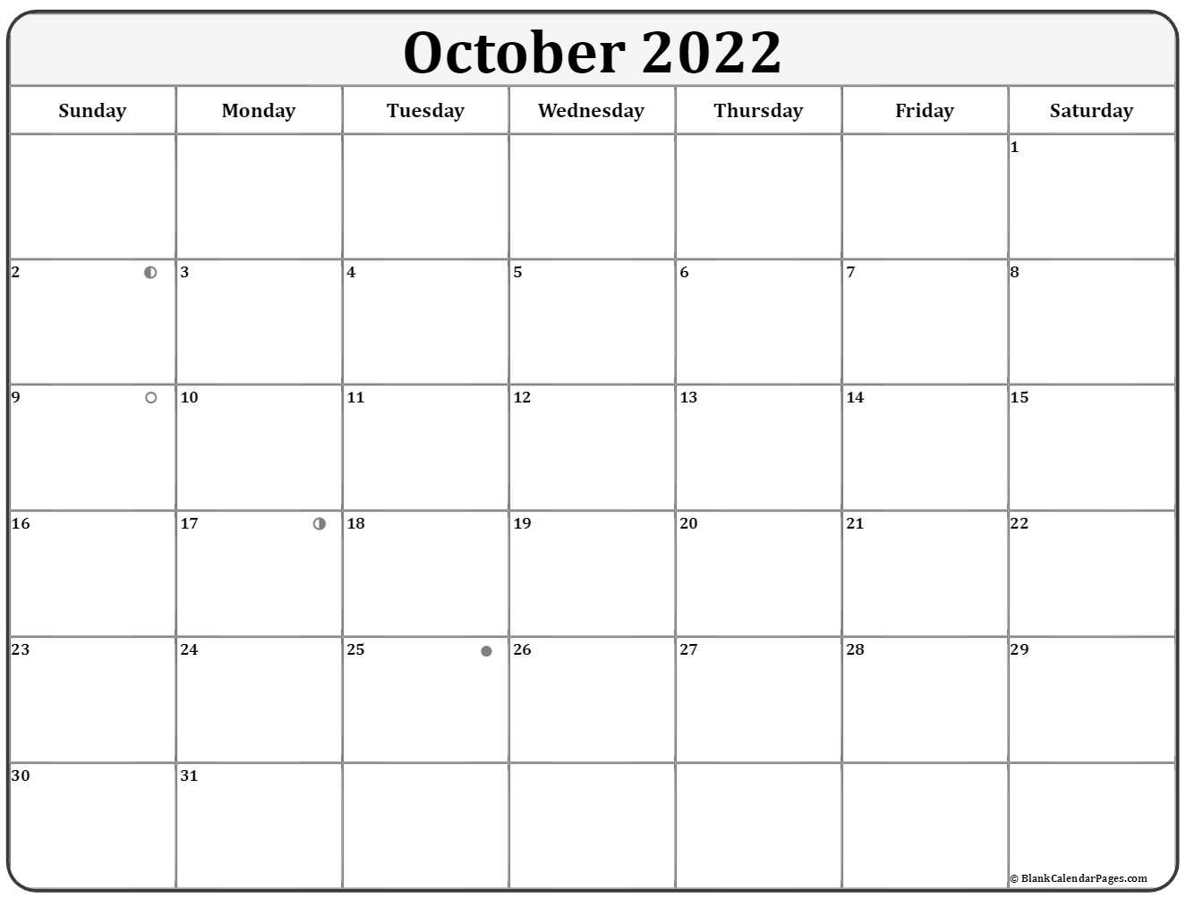 October 2022 Lunar Calendar | Moon Phase Calendar  Lunar Calendar 2022 May