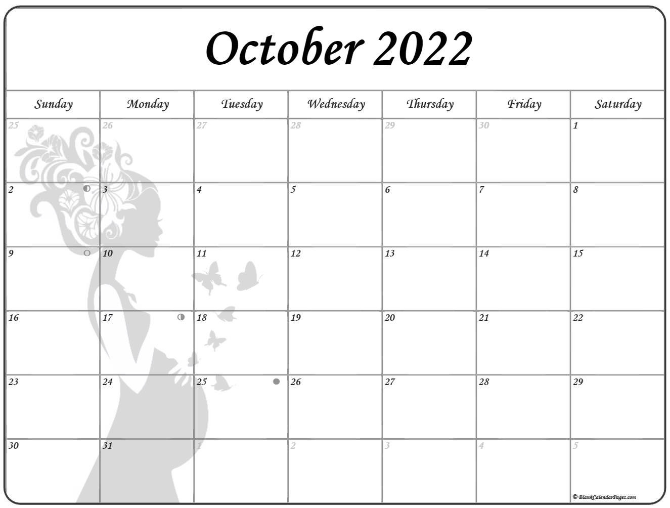 October 2022 Pregnancy Calendar | Fertility Calendar  Moon Calendar June 2022