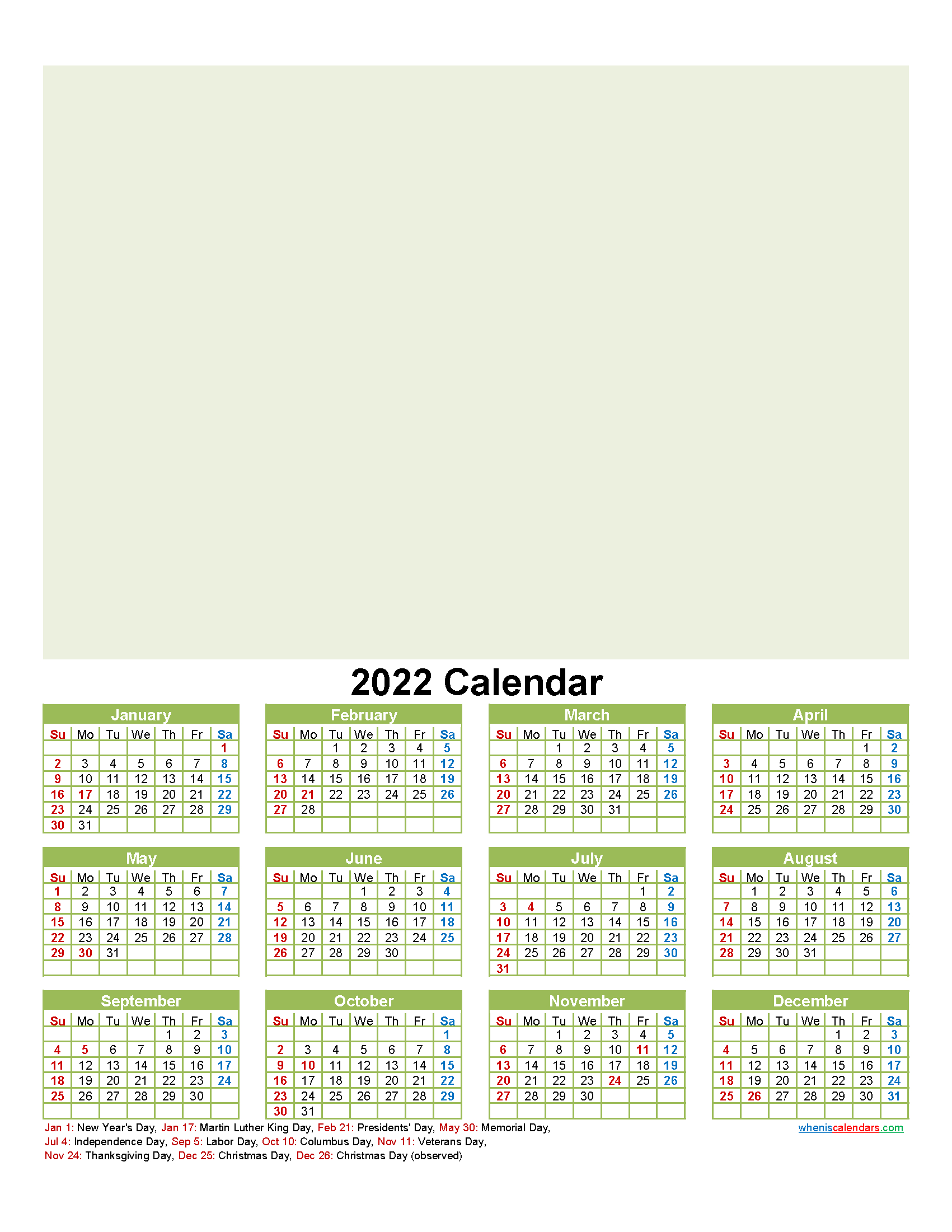 Personalised Photo Calendar 2022 - Template No.f22Y18  How To Make A 2022 Calendar