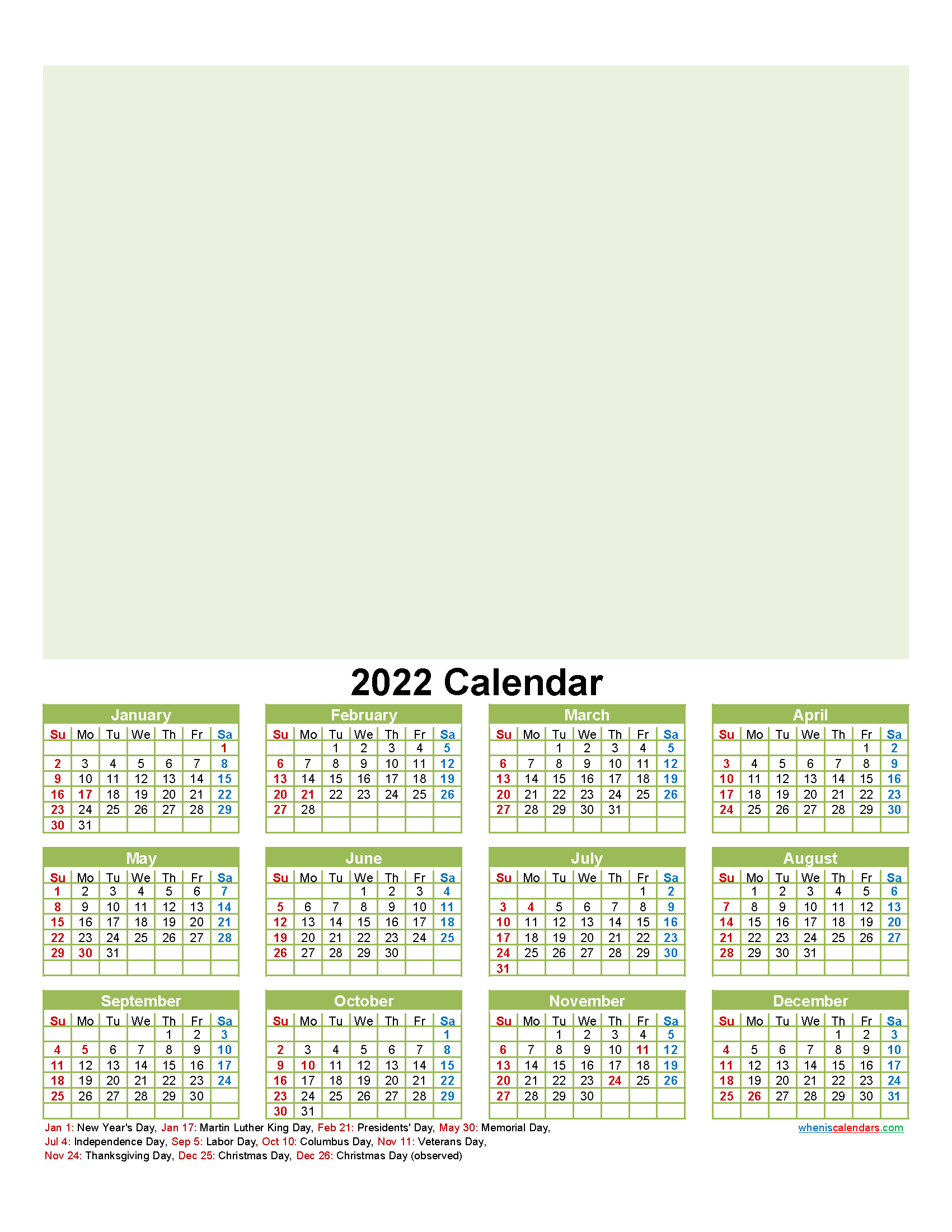 Personalised Photo Calendar 2022 - Template No.f22Y18  How To Make A Calendar For 2022