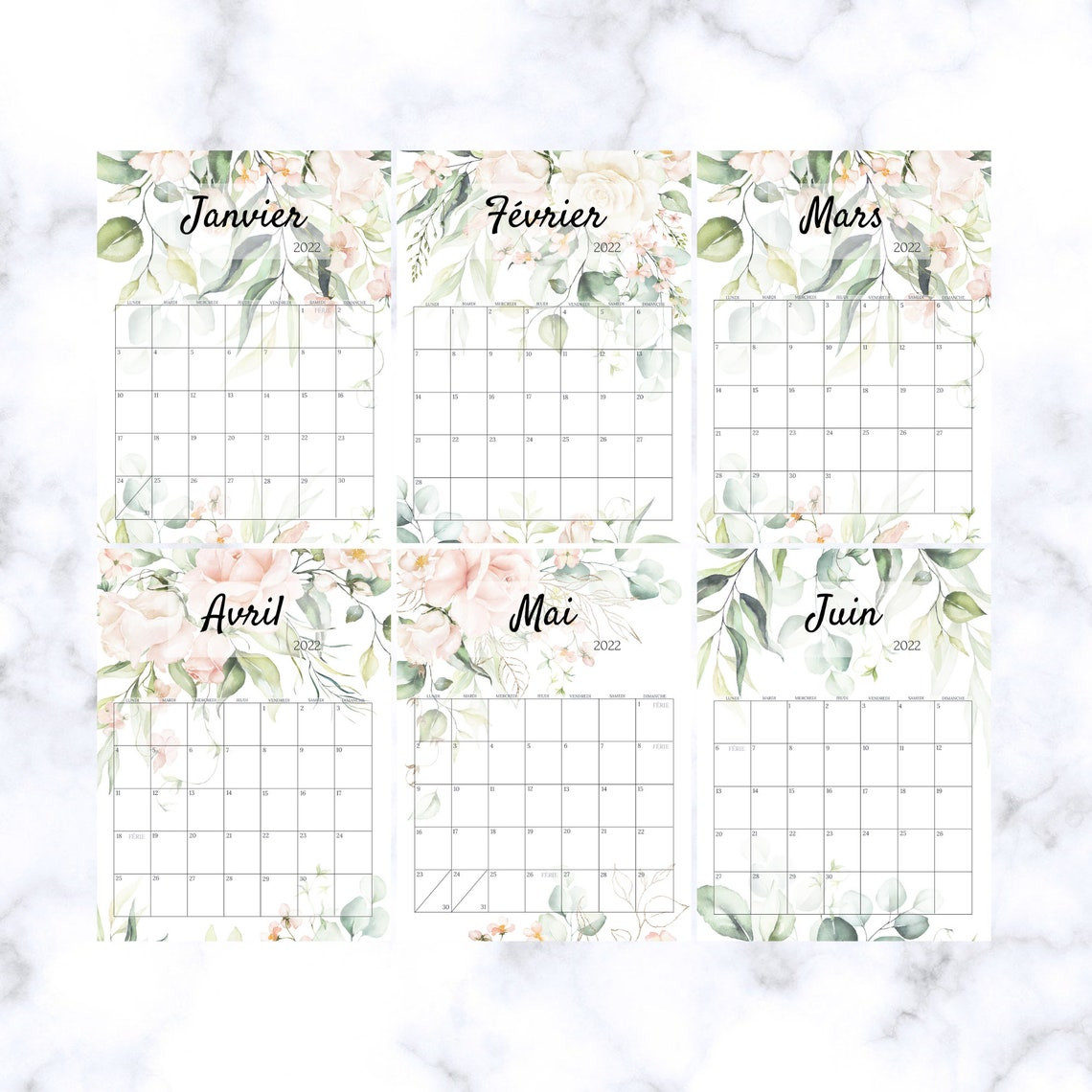 Planner 2021-2022 Calendar 2021-2022 To Print Wall | Etsy  2022 Calendar Printable Pastel