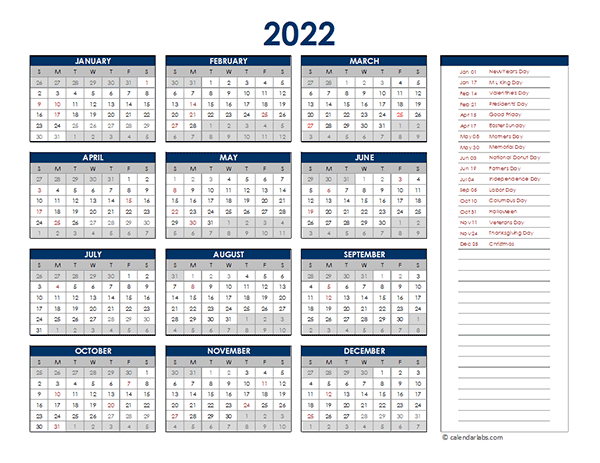 Printable 2022 Calendar Template | Printable Calendar 2021  Free Calendar 2022 Template Ai