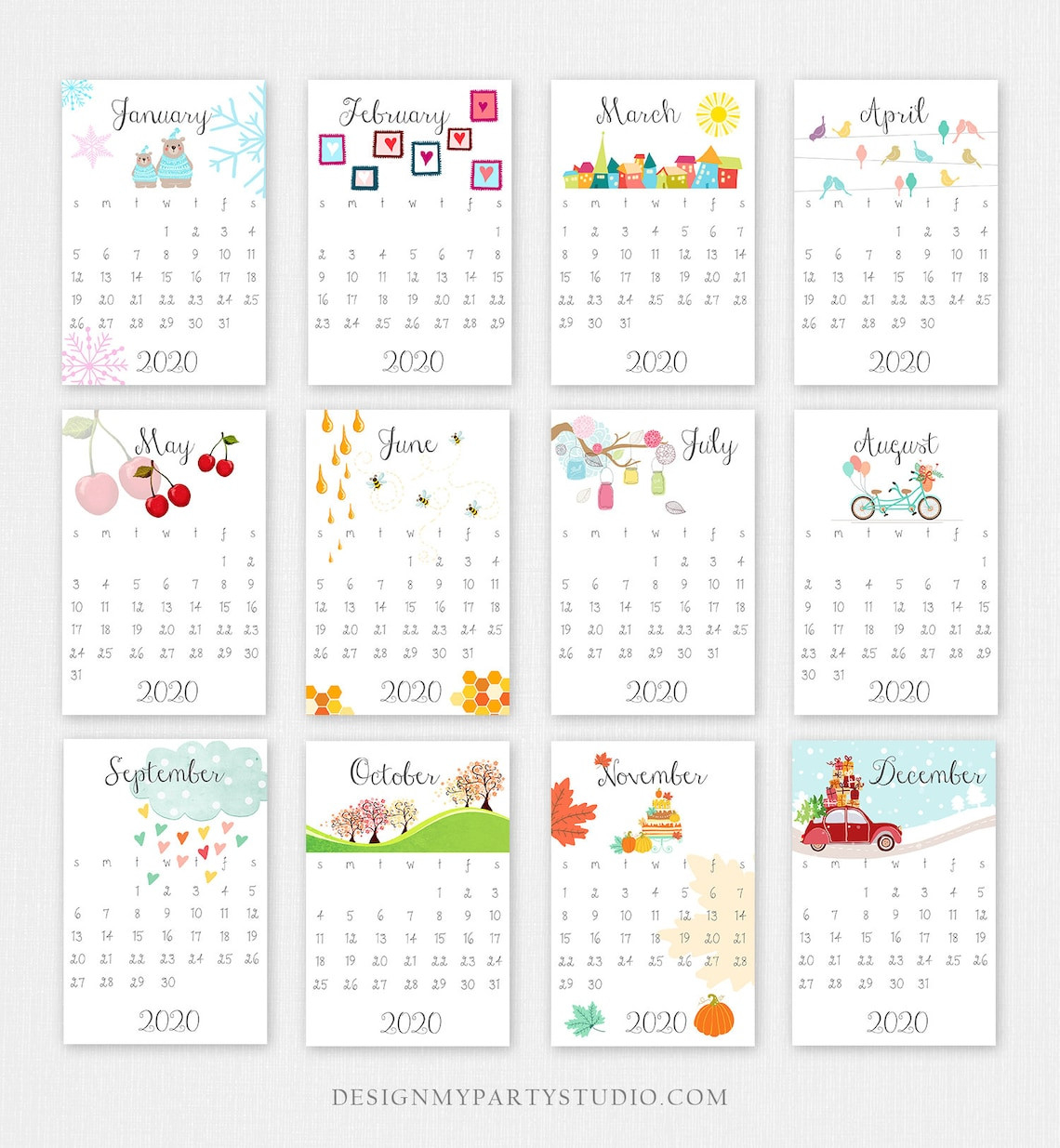 Printable 2022 Calendar Wall Calendar Desk Calendar  2022 Printable Calendar By Month