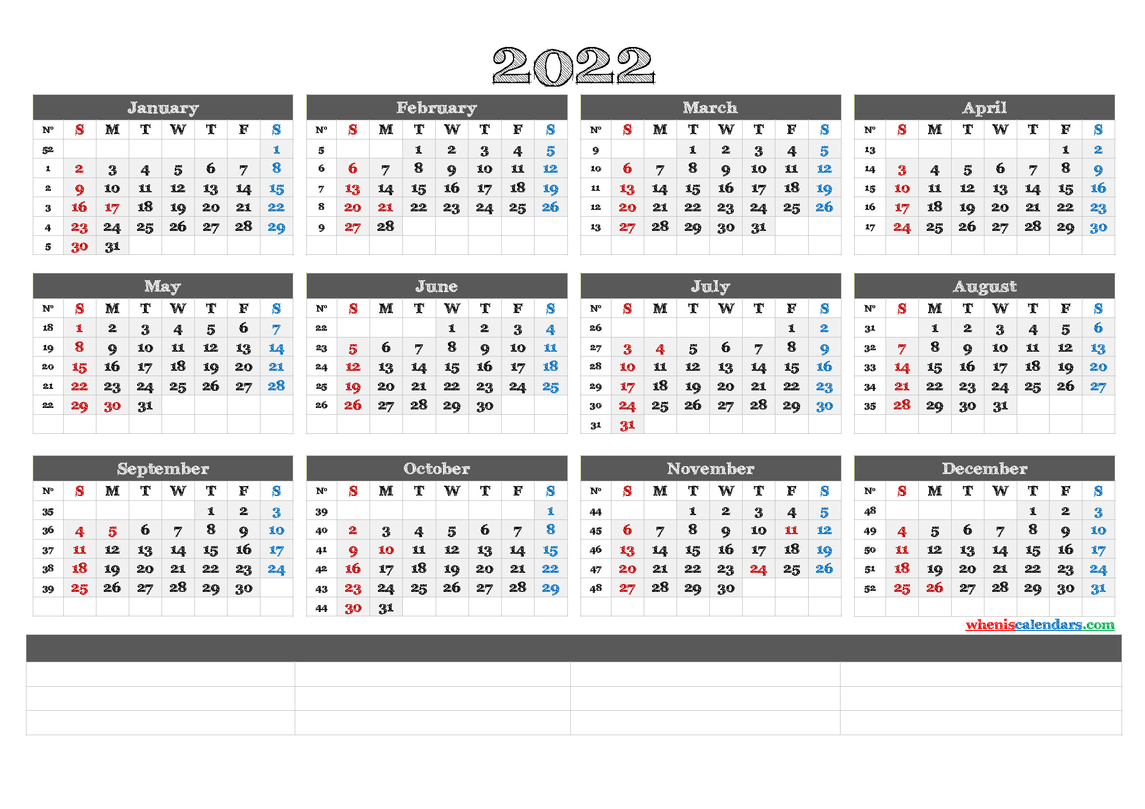 Printable 2022 Calendarmonth - Calendraex  Free Printable Calendar 2022 X1