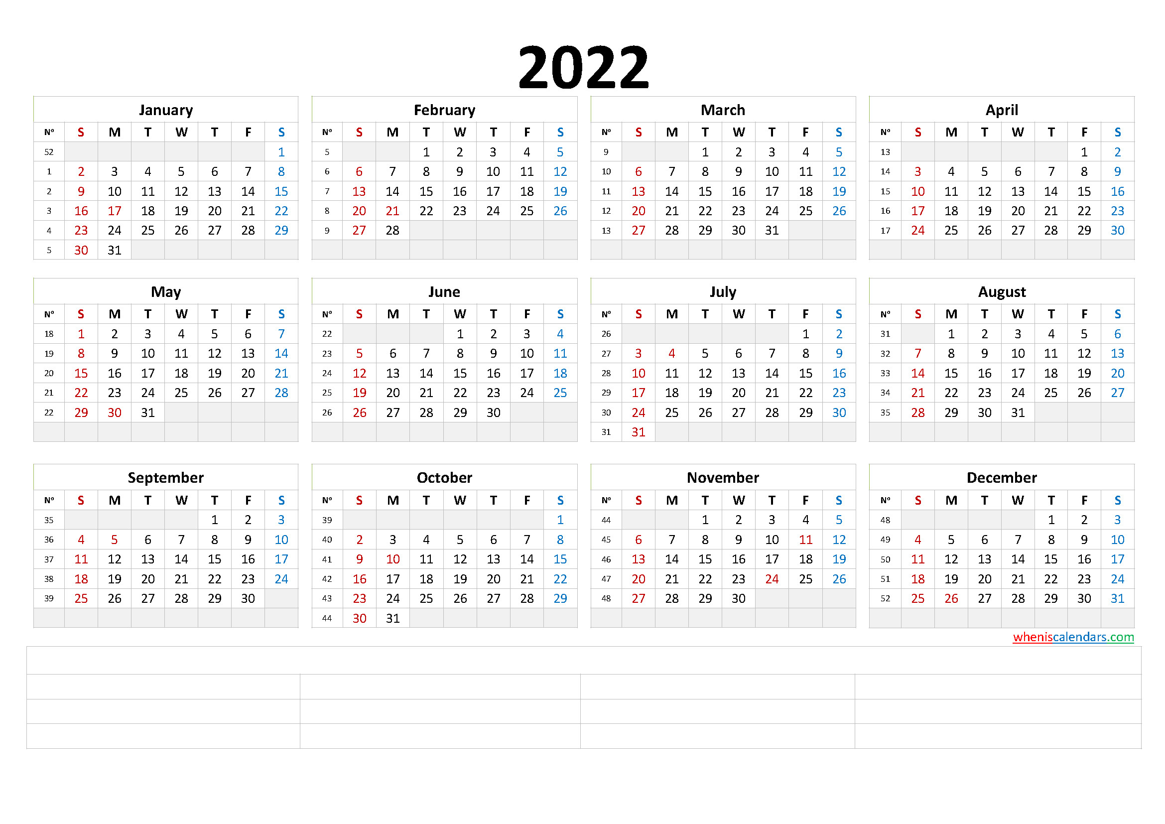 Printable 2022 Calendaryear - Calendraex  Free Printable Calendar 2022 Time And Date