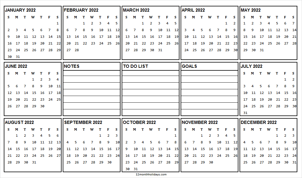 Printable Calendar 2022 In Excel - Template Calendar Design