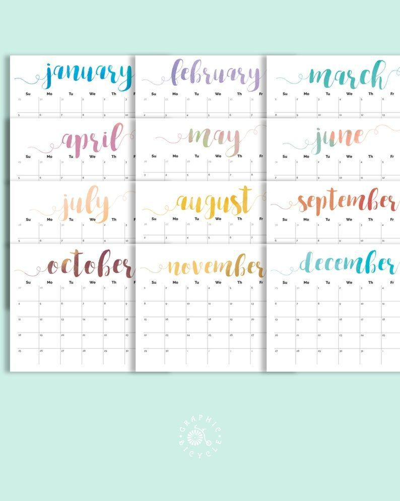 Printable Calendar 2021 Large Wall Calendar 2021-2022  Etsy Printable Calendar 2022