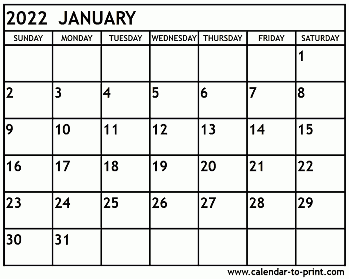 Printable Calendar 2022 / Calendar 2022 Printable One Page  Free Printable Calendar With Grid Lines 2022