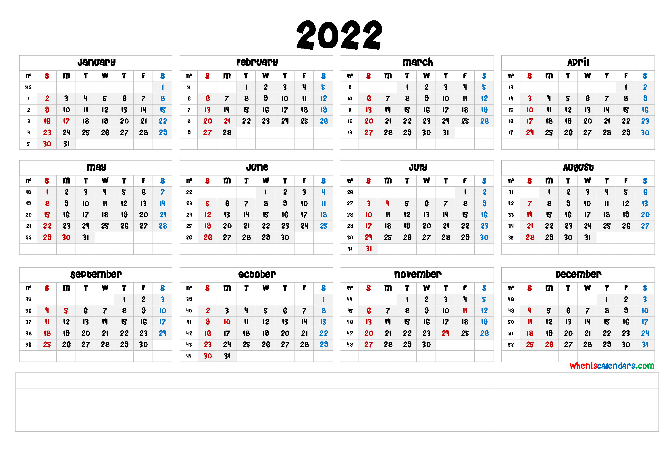 Printable Calendar 2022 / Free Printable 2022 Calendar  2022 Calendar Printable Calendarpedia