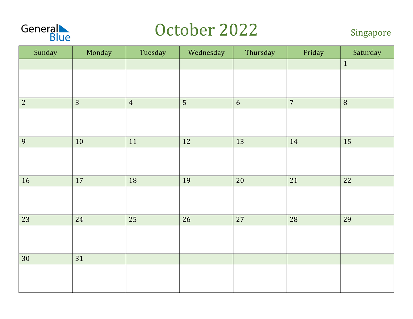Printable Calendar 2022 Singapore  December 2022 Calendar Malaysia