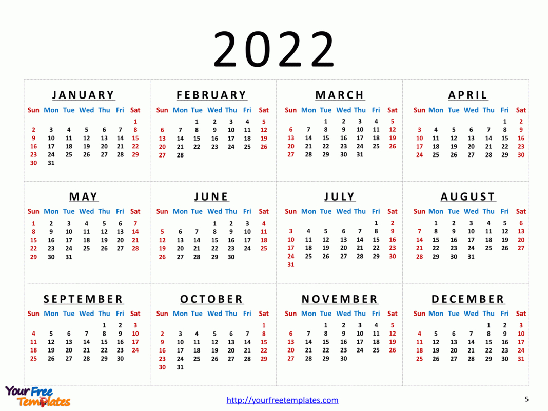 Printable Calendar 2022 Template - Page 2 Of 3 - Free  Free Printable Calendar 2022 Editable
