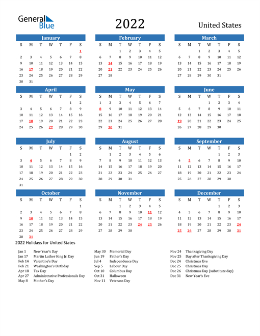 Printable Calendar 2022 With Holidays Usa - Calendar Weeks  2022 Calendar Printable Pastel