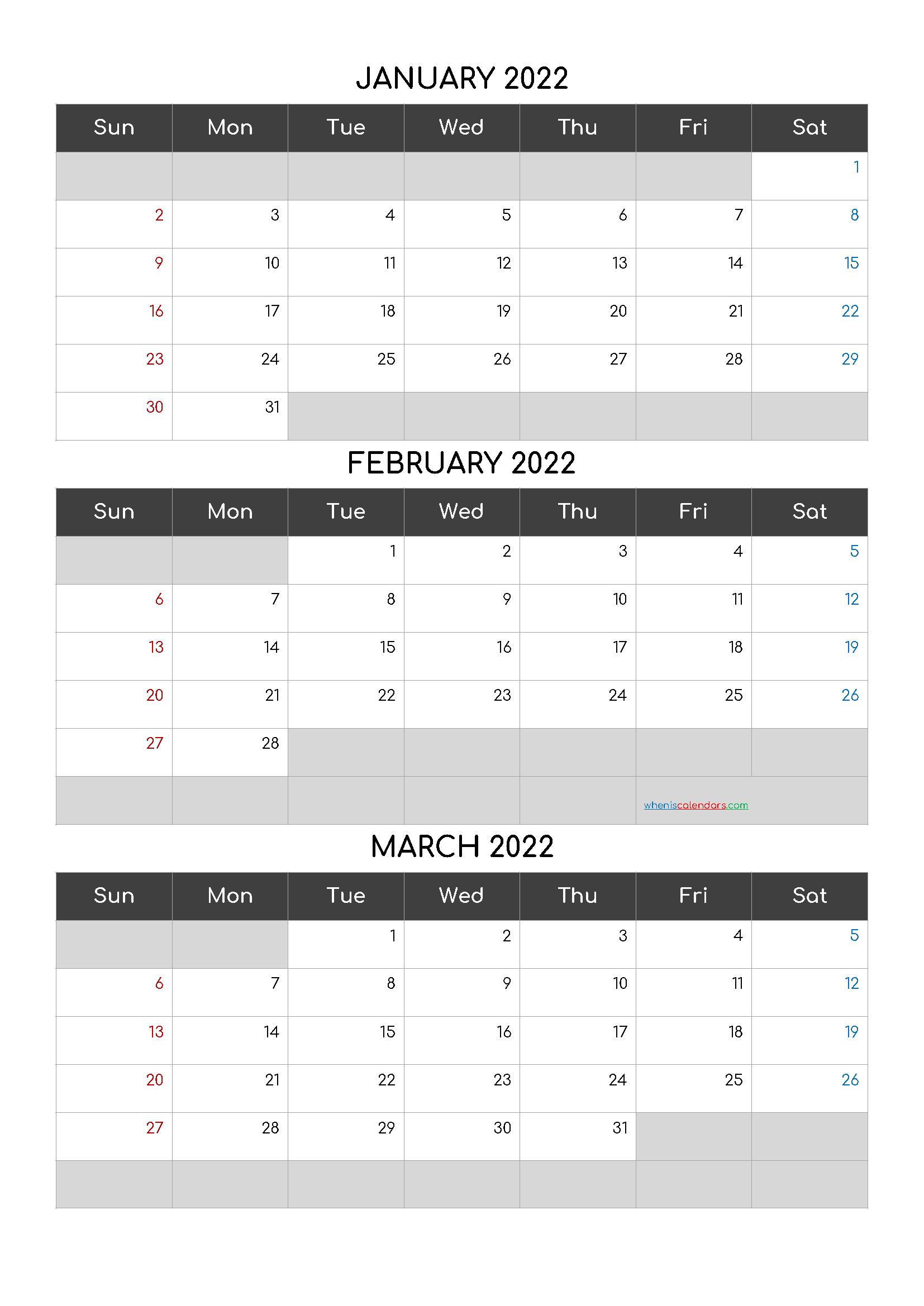 Dec Jan Feb Calendar 2022 Template Calendar Design