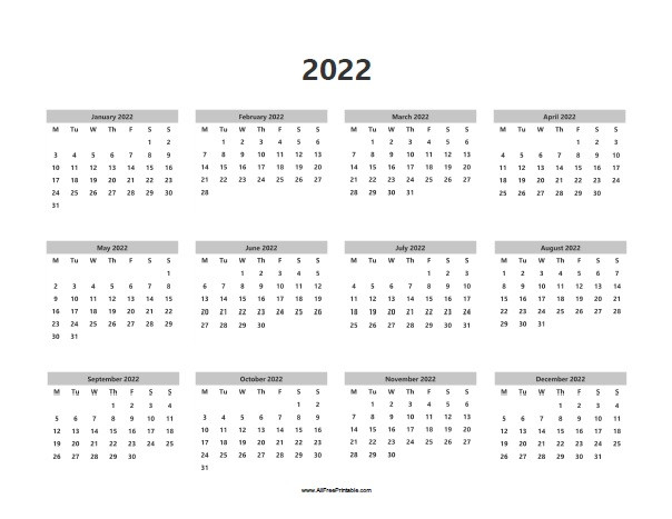 Printable Calendar Year 2022 - Editable 2022 Yearly  Free Printable Calendar 2022 Editable