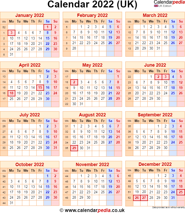 Printable Calendars With Holidays 2022 | Free Letter Templates  2022 Calendar Printable One Page Pdf