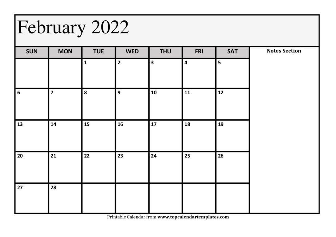 Printable February 2022 Calendar Template (Pdf, Word, Excel)  How To Make A 2022 Calendar
