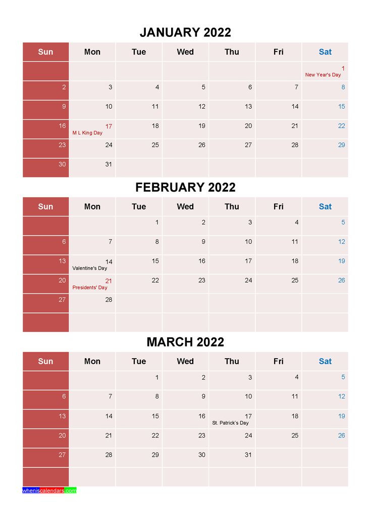 Printable January February March 2022 Calendar With  February March April 2022 Calendar