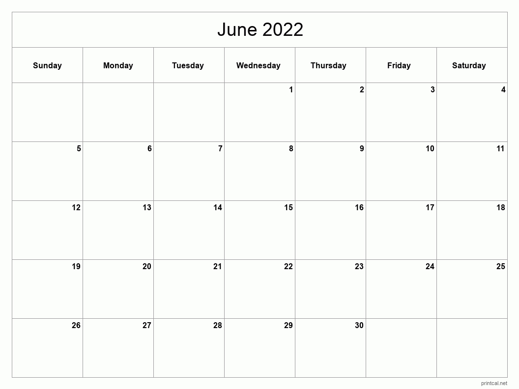 Printable June 2022 Calendar | Free Printable Calendars  June Free Printable Calendar 2022