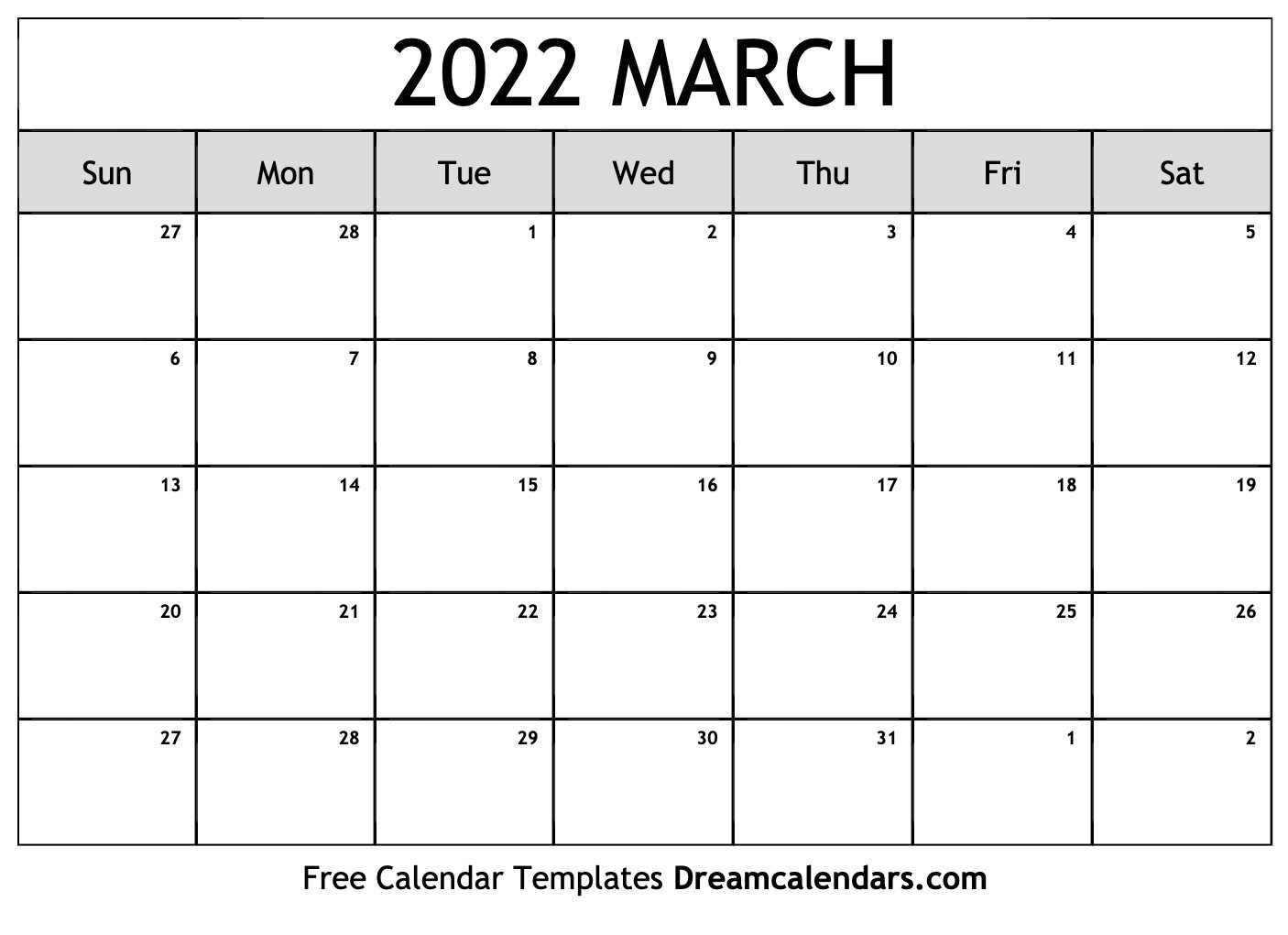 Printable March 2022 Calendar  2022 Calendar Printable Nz