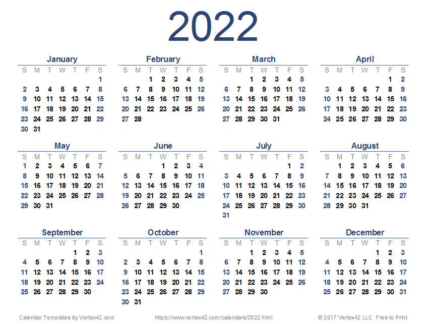 Printable Online Calendar 2022 | Printable Calendar 2021  Printable Calendar 2022 Word