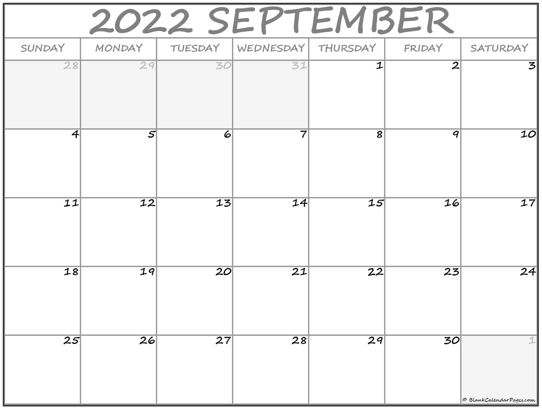 September 2022 Calendar | Free Printable Calendar Templates  Astronomy Picture Of The Day Calendar September 2022