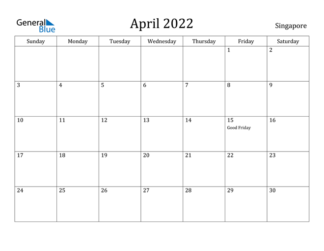 Singapore April 2022 Calendar With Holidays  Feb March April 2022 Calendar