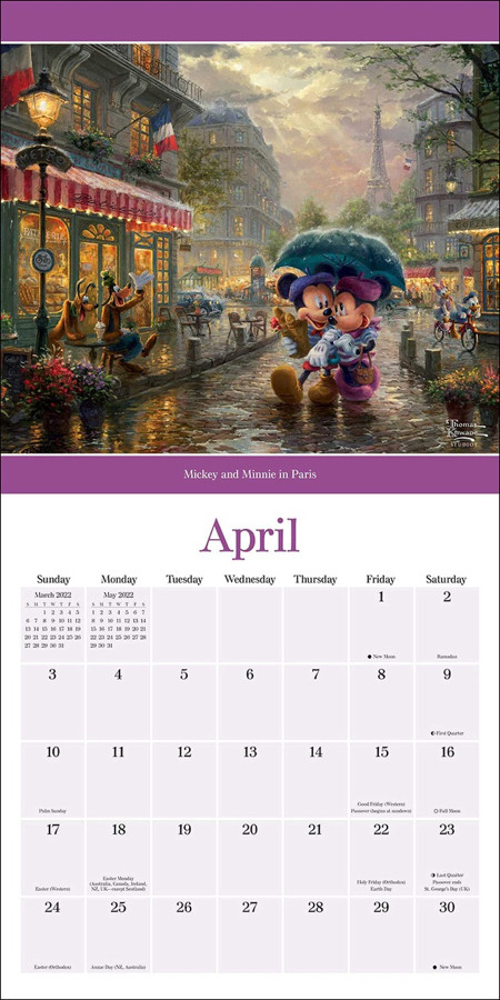 Thomas Kinkade Studios 2022 Disney Dreams Collection  Free Printable Disney Calendar 2022