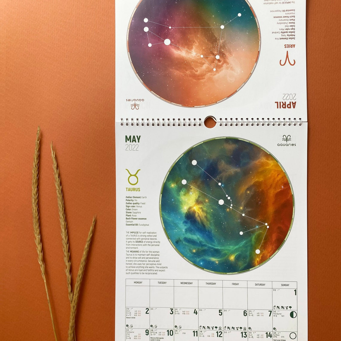 Wall Calendar 2022 Full Astrology Calendar Lunar Calendar  Full Moon Calendar 2022 California