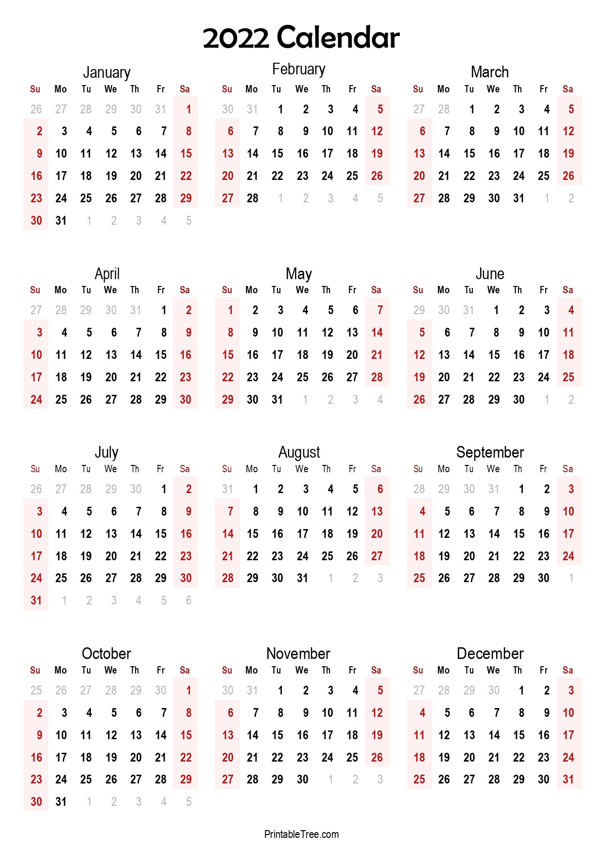 Free Calendar Design Template 2022 - Template Calendar Design